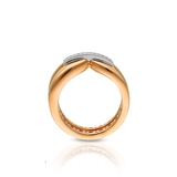 Pierścionek różowe złoto z brylantami