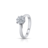 Pierścionek białe złoto z diamentami