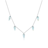 Naszyjnik srebrny z niebieskimi cyrkoniami