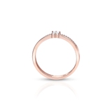 Pierścionek różowe złoto z diamentami