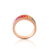 Pierścionek złoty z brylantami i szafirami