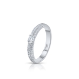 Pierścionek białe złoto z diamentami