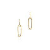 Kolczyki złote długie paper clip