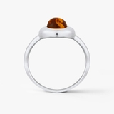 Pierścionek srebrny z bursztynem