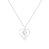 Wisiorek srebrny z cyrkoniami serce