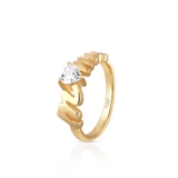 Pierścionek srebrny pozłacany z sercem Mama