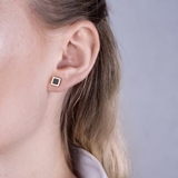 Kolczyki złote z onyksem