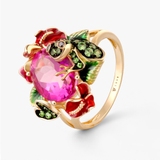 Pierścionek złoty Kwiaty Nocy Anturium