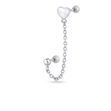 Kolczyk srebrny z łańcuszkiem