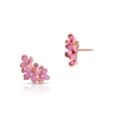 Kolczyki srebrne Kwiaty Nocy Różowy Bez