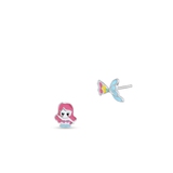 Kolczyki srebrne z motywem syrenki