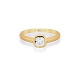 Pierścionek srebrny pozłacany z cyrkonią