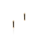 Kolczyki złote z diamentami i czarnymi szafirami