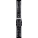 Czarny pasek Tissot wykonany ze skóry z elementami z gumy 22 mm