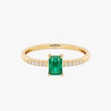 Pierścionek złoty ze szmaragdem TRIO