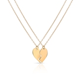 Naszyjnik srebrny pozłacany dwie połówki serca