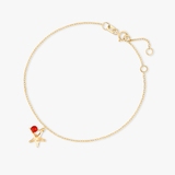 Bransoleta złota z rozgwiazdą i koralem Santorini