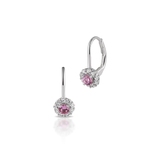 Kolczyki srebrne z różowymi cyrkoniami