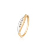 Pierścionek złoty bicolor z cyrkoniami