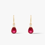 Kolczyki złote z czerwoną cyrkonią