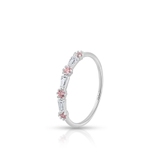 Pierścionek srebrny z białymi i różowymi cyrkoniami