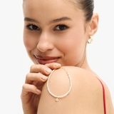 Bransoleta złota z muszlą i perłami Santorini