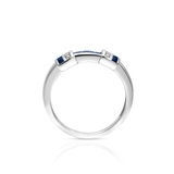 Pierścionek białe złoto z szafirami i brylantami