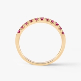 Pierścionek złoty z rubinami TRIO