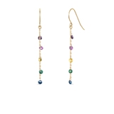 Kolczyki złote z kolorowymi cyrkoniami