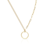 Naszyjnik srebrny pozłacany paper clip