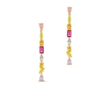 Kolczyki srebrne z kolorowymi kamieniami Mozaika