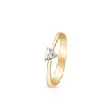 Pierścionek złoty z sercem i diamentem RECARLO