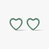 Kolczyki srebrne serca z cyrkoniami