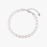 Bransoleta srebrna z perłami