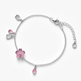 Bransoleta srebrna Kwiaty Nocy Wiśnia