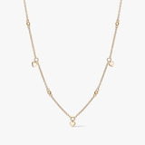 Naszyjnik srebrny pozłacany z serduszkami