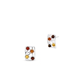 Kolczyki srebrne z bursztynami