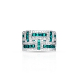 Pierścionek białe złoto z kamieniami szlachetnymi