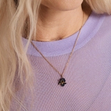 Wisiorek złoty Kwiaty Nocy Czarny Irys