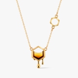 Naszyjnik srebrny z bursztynem Miodowa