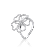 Pierścionek białe złoto z diamentami