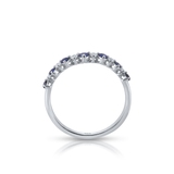 Pierścionek białe złoto z diamentami i szafirami