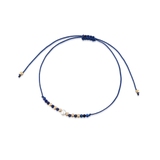 Bransoleta sznurkowa z perłą i lapisem lazuli