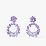 Kolczyki srebrne Kwiaty Nocy Fioletowy Bez