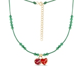 Naszyjnik sznurkowy z motywem wisienki