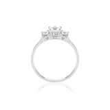 Pierścionek z białego złota z cyrkoniami