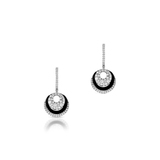 Kolczyki białe złoto z onyksami i brylantami