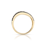 Pierścionek złoty z brązowymi diamentami Karmelowa