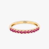 Pierścionek złoty z rubinami TRIO