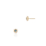 Kolczyki srebrne kwiatuszek z perłami